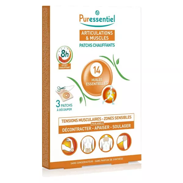 Cerotti Puressentiel riscaldanti 14 oli essenziali 3 pezzi