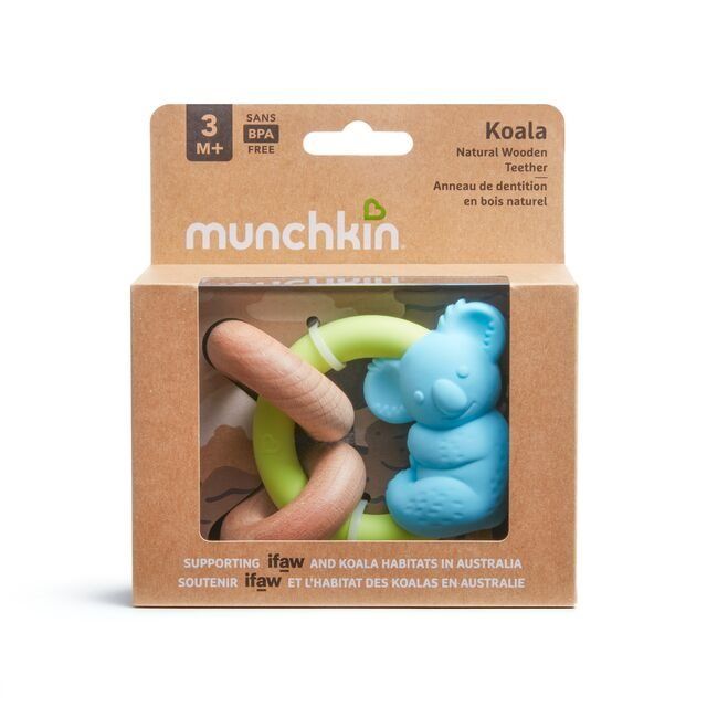 MUNCHKIN Anello da dentizione Koala in legno naturale
