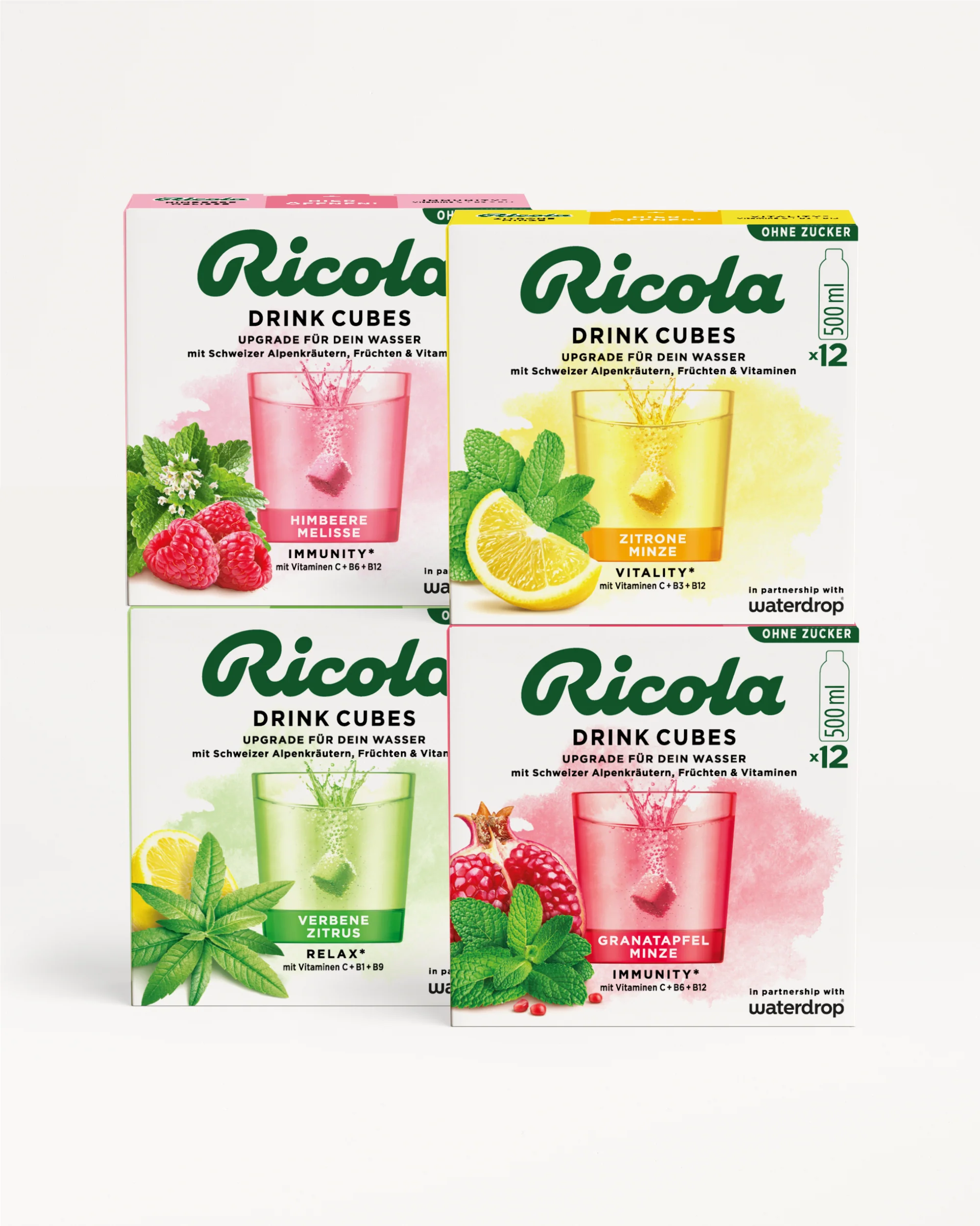 Ricola Drink Cubes Melograno Menta senza zucchero 25,8g