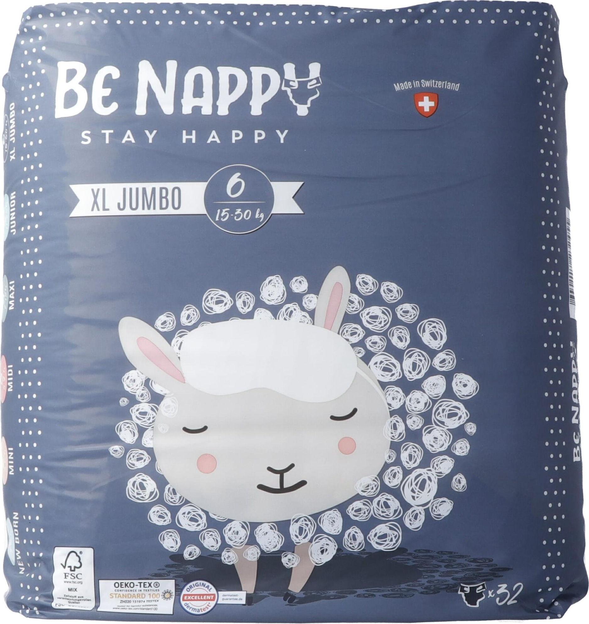 Pannolini BE NAPPY taglia 6 15-30 kg XL Jumbo 32 pezzi