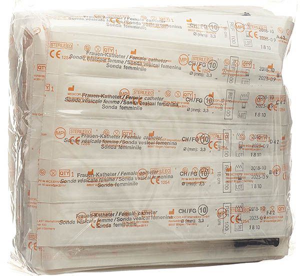 Catetere femminile Qualimed CH10 18cm PVC st 100 pezzi