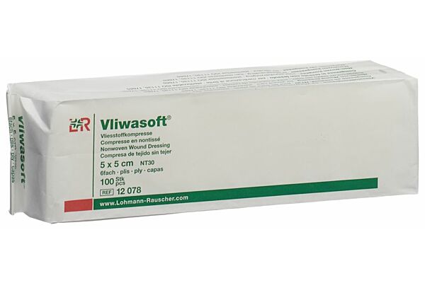 Vliwasoft compresse in tessuto non tessuto 5x5cm 6 veli Btl 100 pezzi