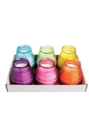 ERBORISTERIA Candela alla citronella in vetro colorato (n)