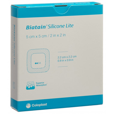 Medicazione in schiuma Biatain Silicone Lite 5x5cm 5 pezzi