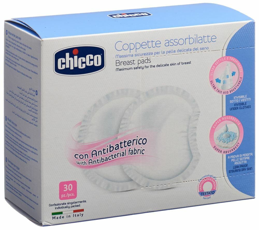 Chicco cuscinetto per allattamento leggero e sicuro antibak 30 pezzi
