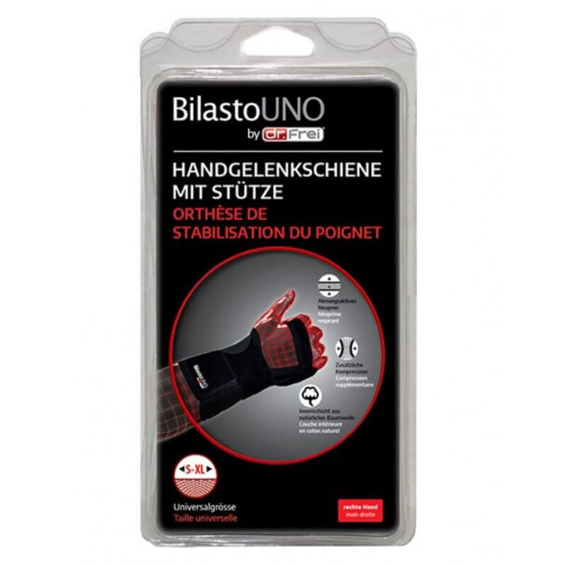 Bilasto Uno stecca per polso S-XL destra con supporto e velcro