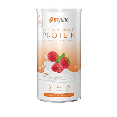 MYLINE Proteine con L-carnitina in polvere, gusto quark al lampone, 400 g