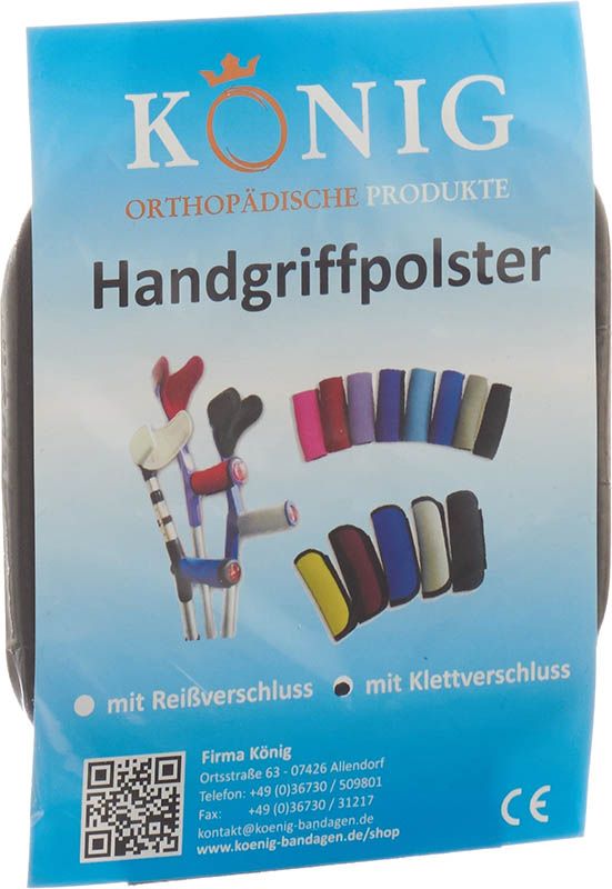 Stampelle König grip pad nero chiusura a velcro 1 paio
