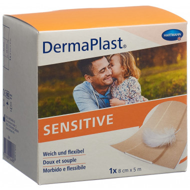 Dermaplast Sensitive Schnellverband 6cmx5m weiss Rolle
