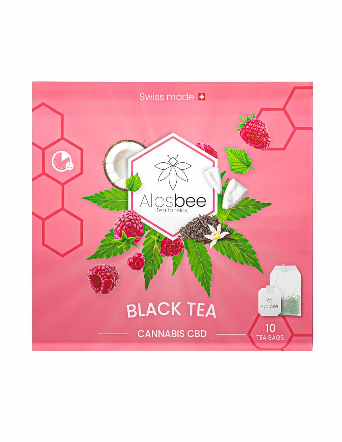 AlpsBee Black Tea mit CBD 10 Beutel