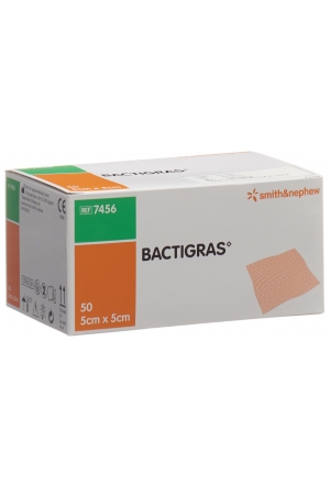 Medicazione in garza Bactigras 5cmx5cm 50 Btl