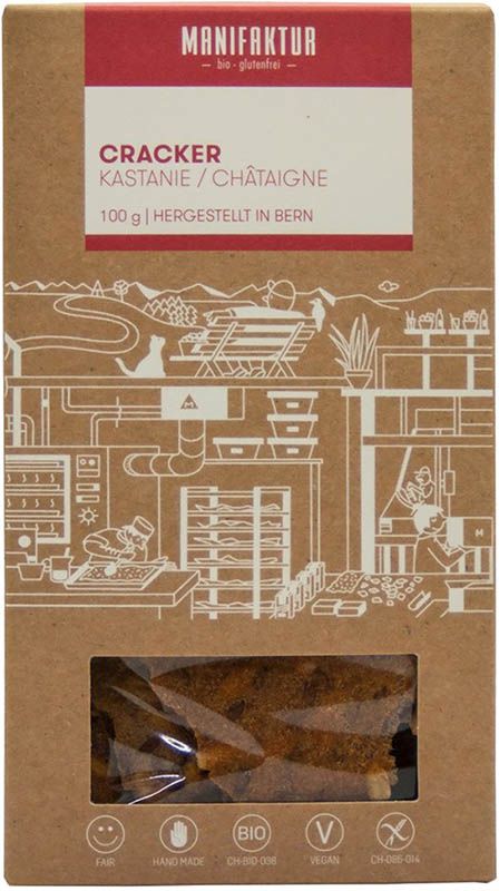 MANIFAKTUR Crackers biologici alle castagne 100g