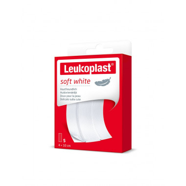 Leukoplast bianco morbido 4x10cm 5 pezzi