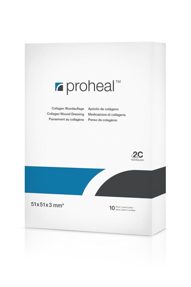 PROHEAL Medicazione in collagene per ferite 51x51x3mm 10 pezzi