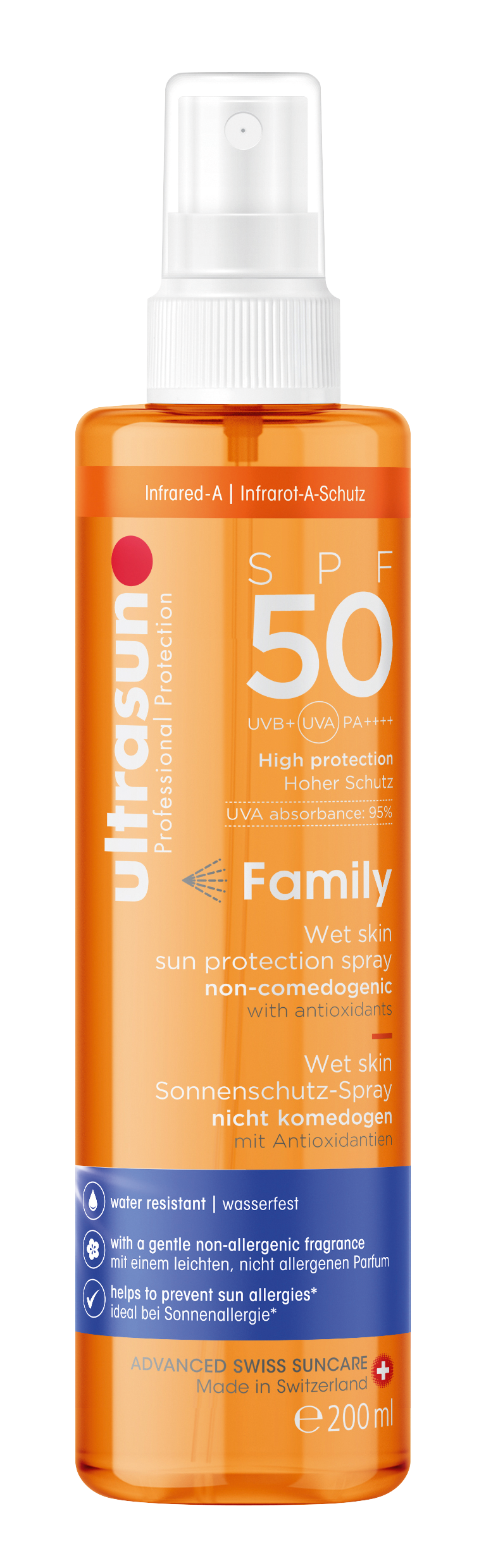 Ultrasun Family Spray Pelle Umida 200ml