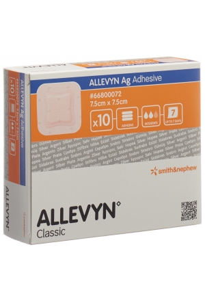 ALLEVYN AG Medicazione adesiva per ferite 7,5x7,5 cm 10 pz.