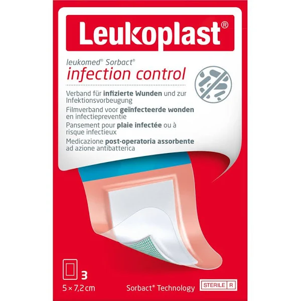 Leukoplast Leukomed Sorbact 7,2x5cm sterile 3 pezzi