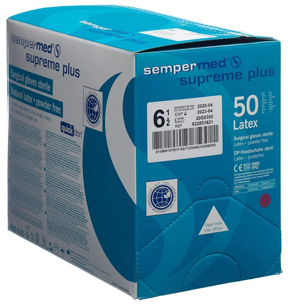 Guanti chirurgici Sempermed Supreme Plus 6,5 pezzi 50 paia
