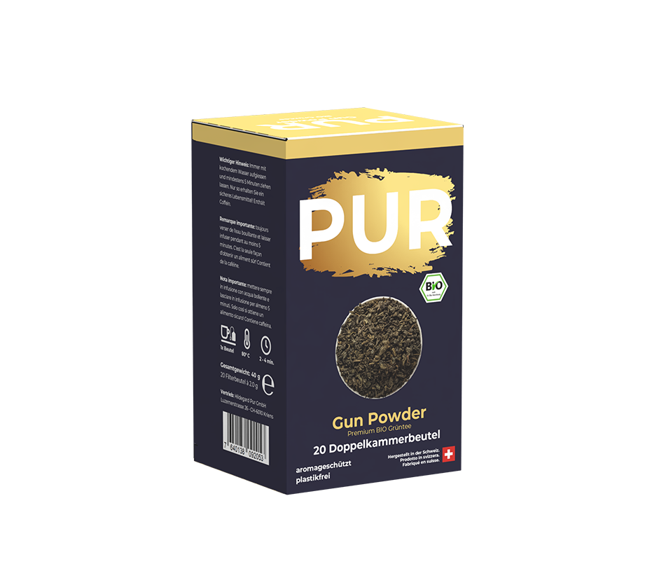 PUR Gun Powder Tè verde biologico Btl 20 pezzi