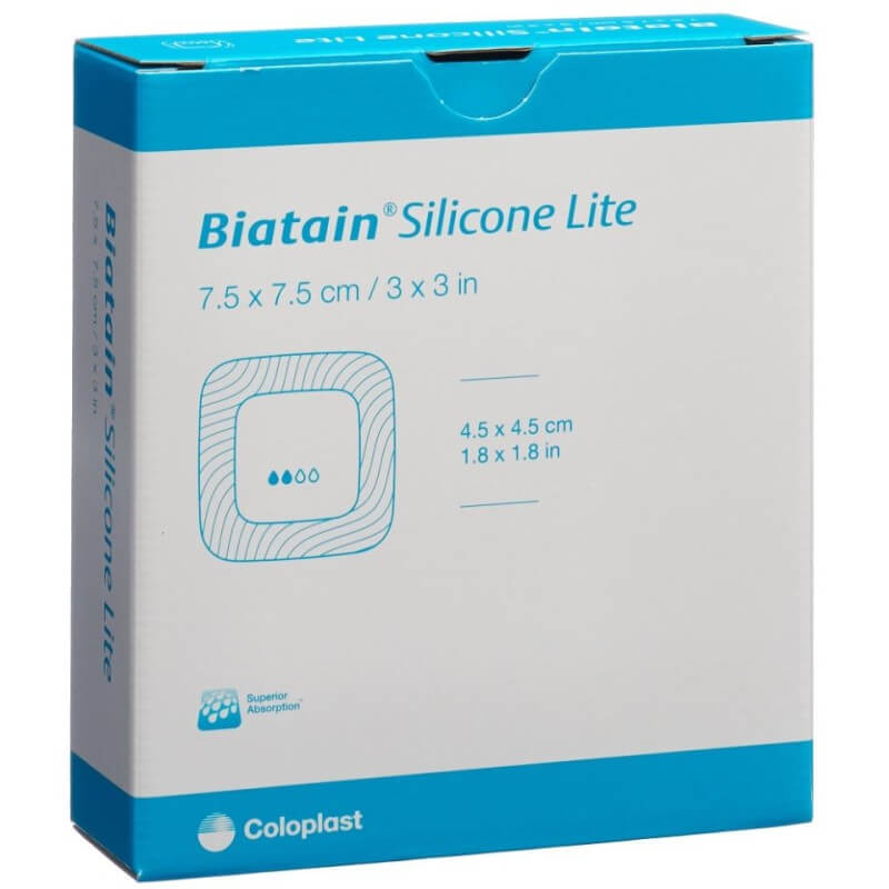 Biatain Medicazione in schiuma di silicone lite 7,5x7,5 cm 10 pezzi