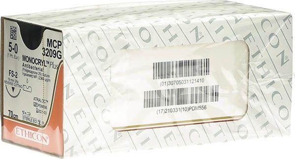 MONOCRYL PLUS 70cm non colorato 5-0 FS-2 12 pezzi
