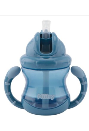 NUBY Flip-It tazza con cannuccia 240ml con doppio manico