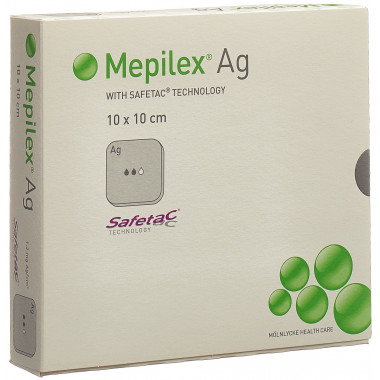 Medicazione in schiuma Mepilex Ag Safetac 10x10cm in silicone 5 pezzi