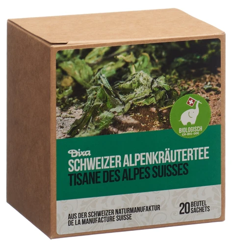 DIXA Erbe Alpine Svizzere Confezione di bustine di tè biologico 20 pezzi