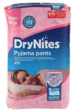 Pannolini notturni Huggies DryNites Ragazza L 8-13 anni 13 pezzi