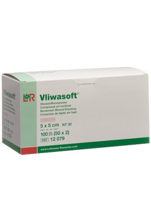 Vliwasoft compresse in tessuto non tessuto 5x5cm a 6 strati sterili 50 x 2 pezzi
