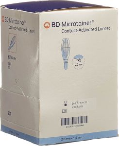 BD Microtainer lancette attivate a contatto per il prelievo di sangue capillare 1,5x2 mm blu 200 pz.