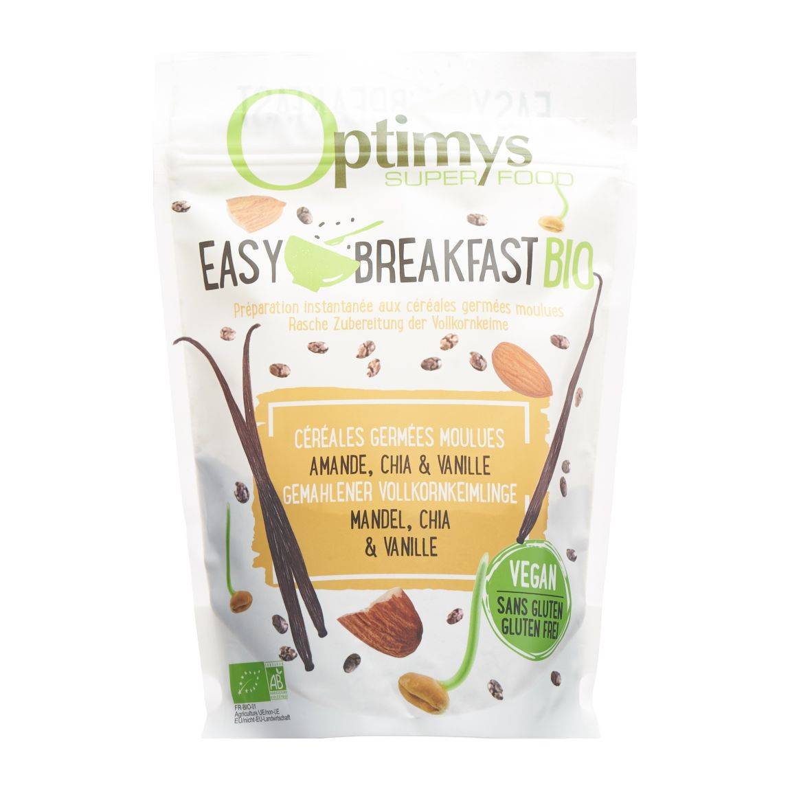 Optimys Colazione Facile Mandorla Chia e Vaniglia Biologico 350g