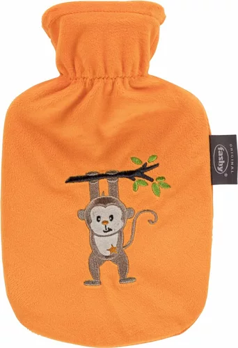 Bottiglia dell'acqua calda per bambini FASHY 0,8l scimmia soffice Aiko