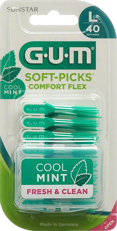 GUM Soft-Picks Comfort Flex Menta Grande 40 pezzi