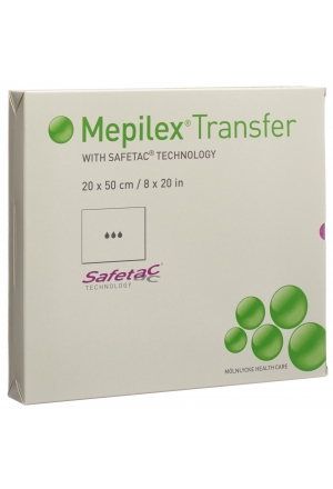 Mepilex Transfer Safetac medicazione per ferite 20x50cm in silicone 4 pezzi