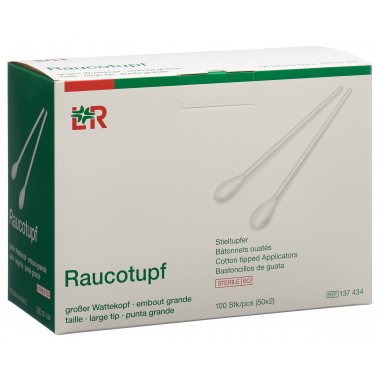 Raucotupf cotton fioc 15cm testa grande sterile 50 x 2 pezzi