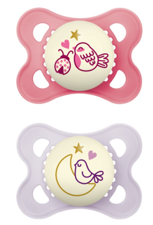MAM Night Nuggi 0-6 Monate pink/purple 2 Stück