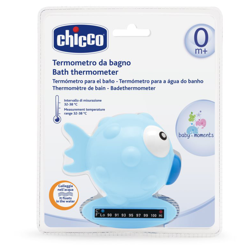 chicco termometro da bagno Globe Fish azzurro 0m+