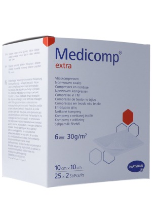 Medicomp Extra 6 pieghe S30 10x10cm sterile 25 x 2 pezzi