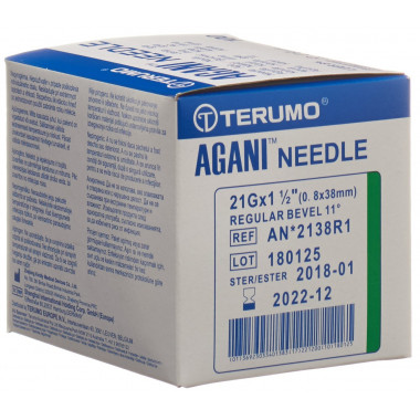Terumo Agani cannula monouso 21G 0,8x38mm verde 100 pezzi