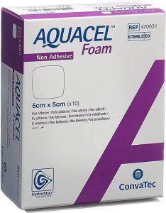 AQUACEL Medicazione in schiuma non adesiva 5x5cm 10 pezzi