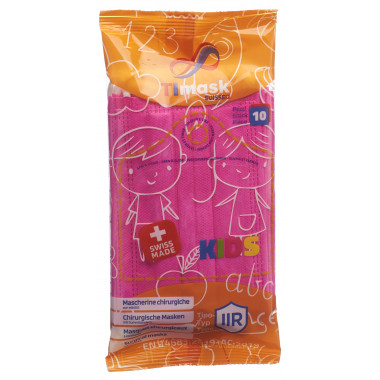 TImask maschera medica monouso tipo IIR KIDS fucsia 10 pezzi