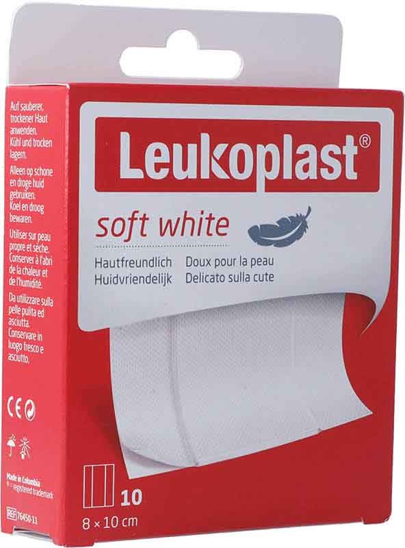 Leukoplast bianco morbido 8x10cm 10 pezzi