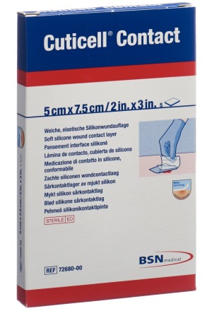 CUTICELL Contatto Medicazione in silicone per ferite 5x7,5 cm 5 pezzi