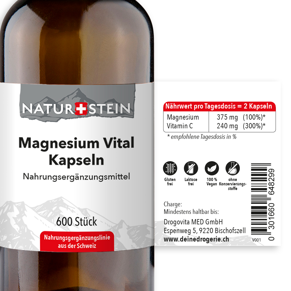 Pietra Naturale Magnesio Capsule Vitali 600 Capsule