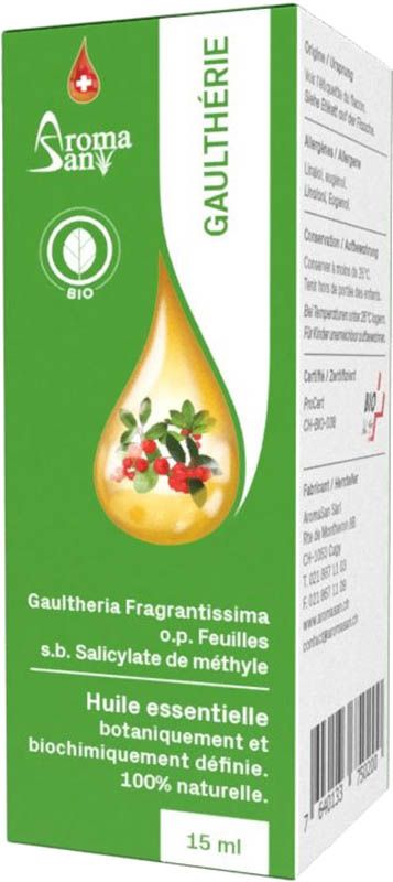 Aromasan wintergreen etere/olio in scatola bio 15ml