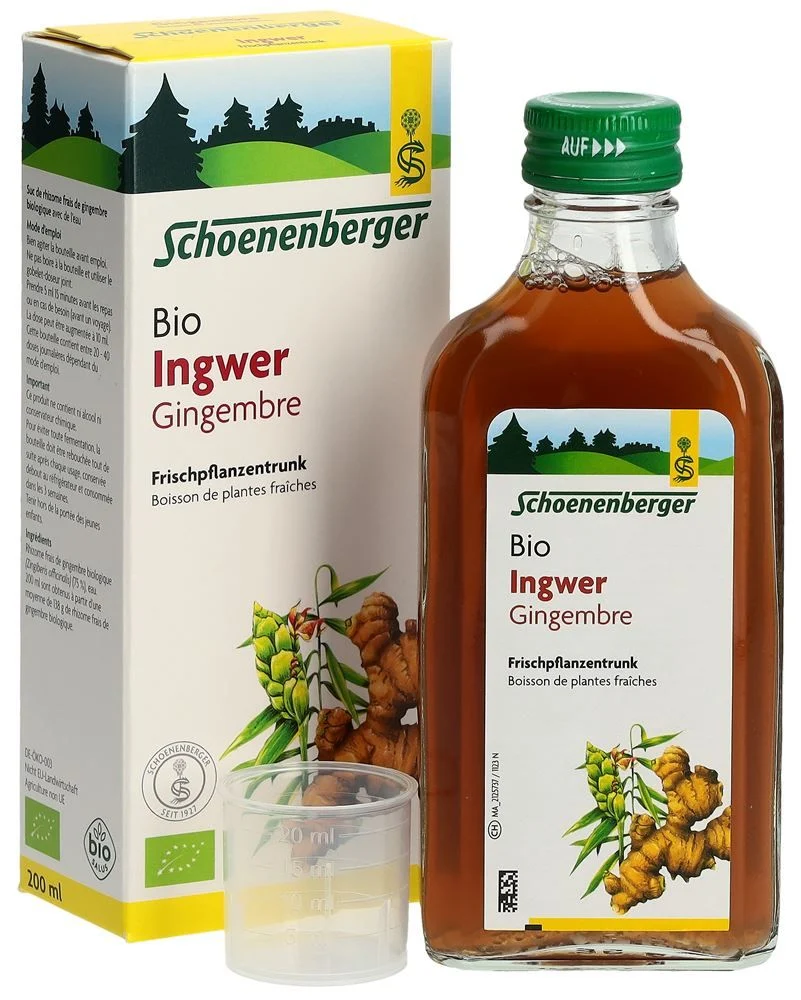 Schoenenberger Zenzero nat Succo vegetale fresco Tru Organic 200ml