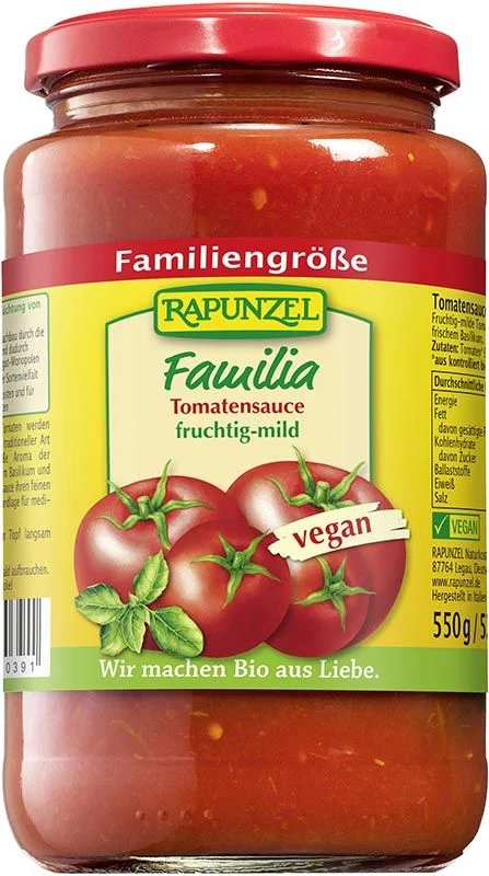 Salsa di pomodoro Rapunzel Familia vaso 550g