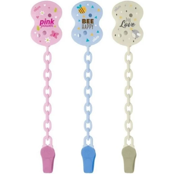 chicco clip per tettarella con catena colori misti 0m+