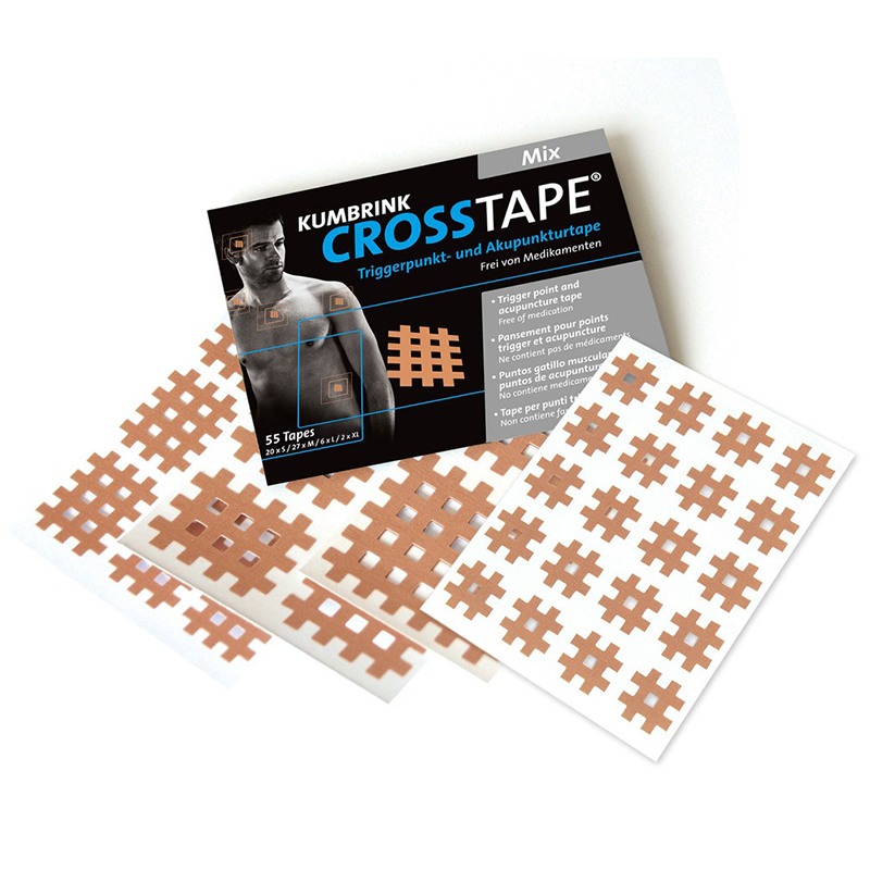 CROSSTAPE® Nastro misto per dolore e agopuntura 20x S/27x M/6x L/2x XL (55 pezzi)